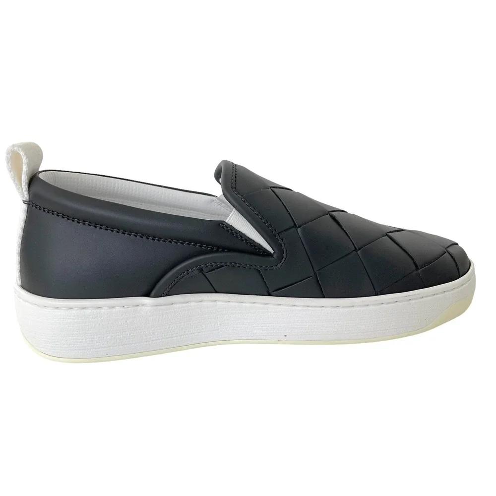 Bottega Veneta 578303 Women's Ardoise Leather intrecciato Loafers shoes, 38‎